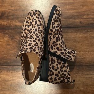 Animal print booties